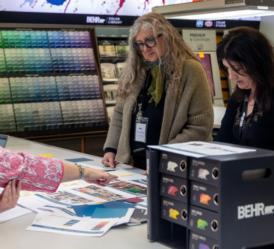 Participants selecting color palette