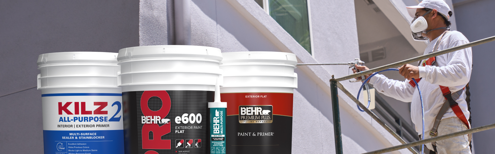 Behr Pro interior products landing page desktop image.