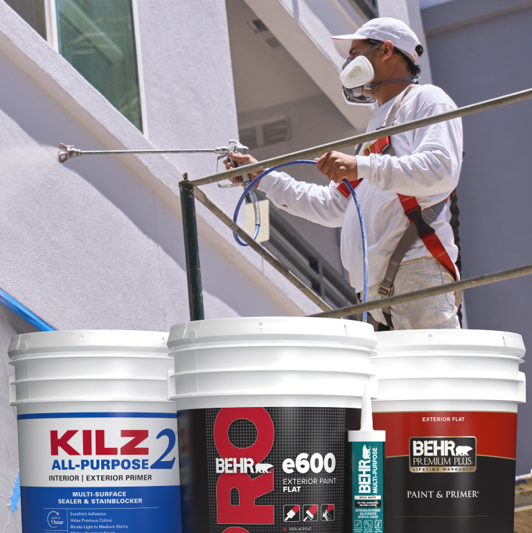 Behr Pro interior products landing page mobile image.