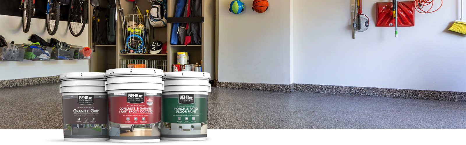 Behr Pro exterior floor products landing page desktop image.