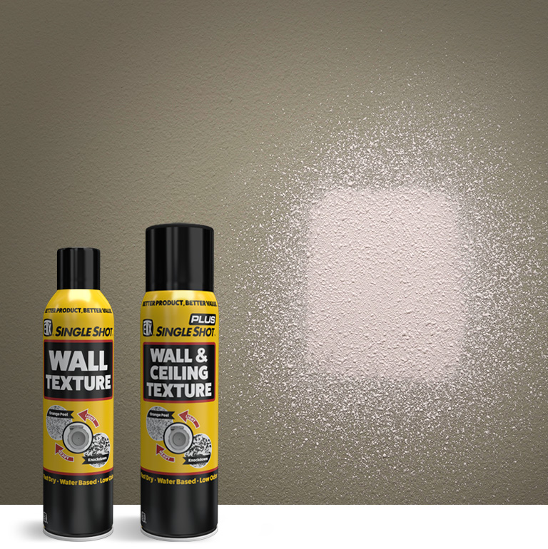 SingleShot Texture Spray can in front of repaired patch