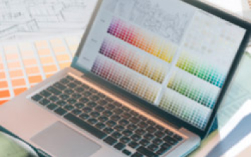 close up image of a laptop screen with colors