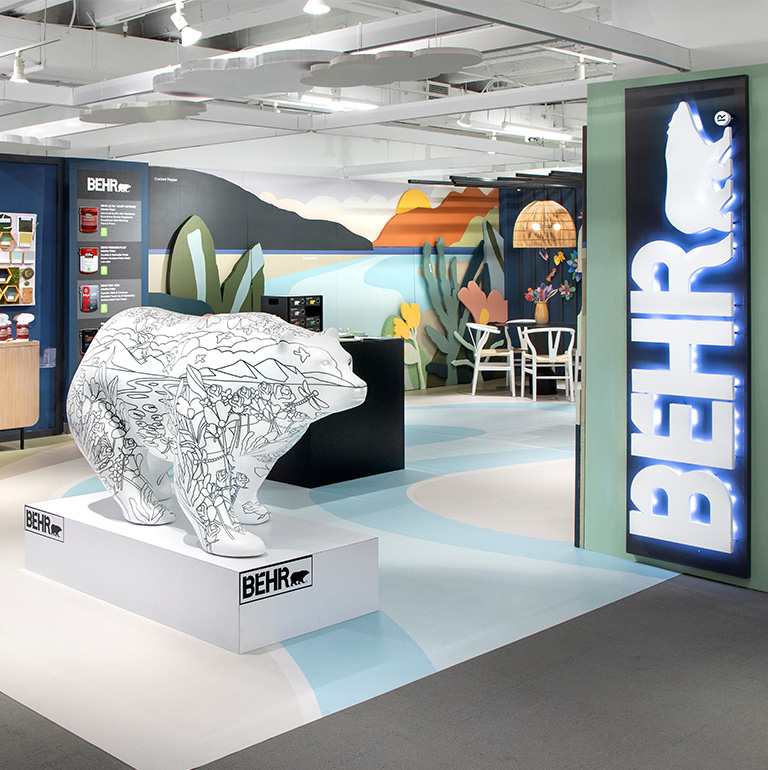 Image of  a Behr Booth on a tradeshow floor