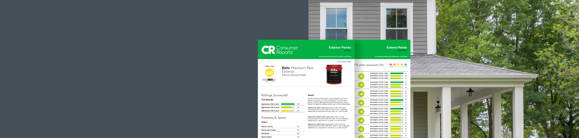 Consumer Reports Premium Plus Exterior Paint report