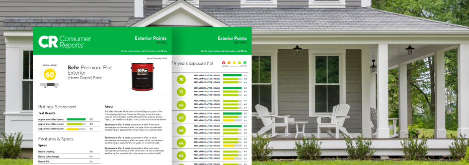 Consumer Reports Premium Plus Exterior Paint report image for mobile