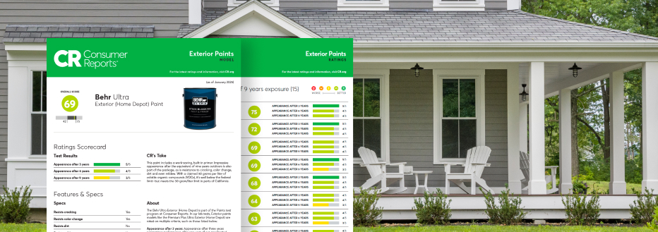 Consumer Reports Ultra Exterior Paint report image for mobile