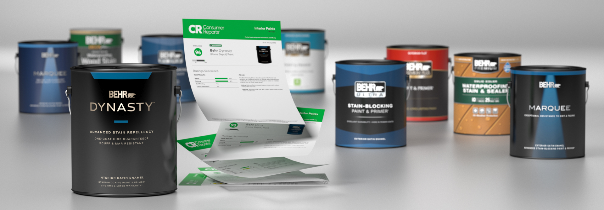 Hero image of Consumer Reports against a gray background.