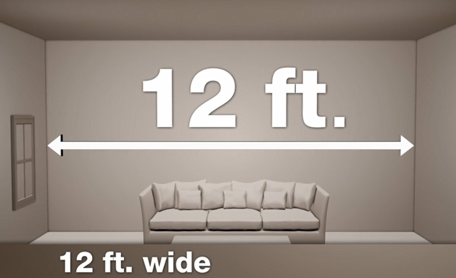 12 ft. guide for how much paint is needed