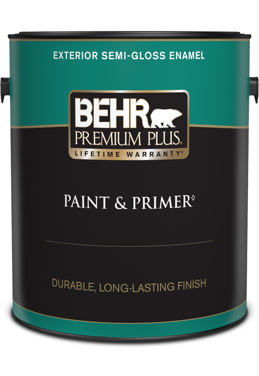 1 gal can of Behr Premium Plus exterior paint, semi-gloss