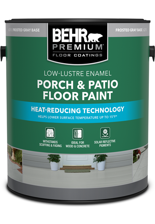 1 gal can of Behr Premium Porch and Patio Floor Paint, Low-lustre Heat-Reducing - Frosted Gray Base