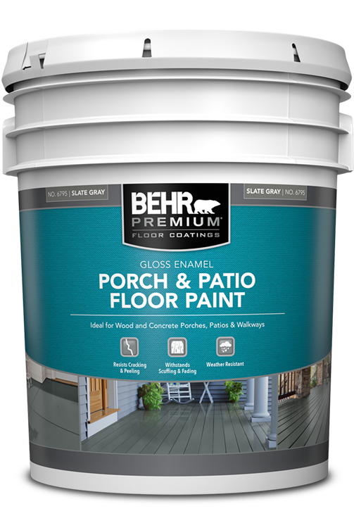 5 Gallon Bucket of Behr Premium Porch and Patio Floor Paint, Gloss No. 6795