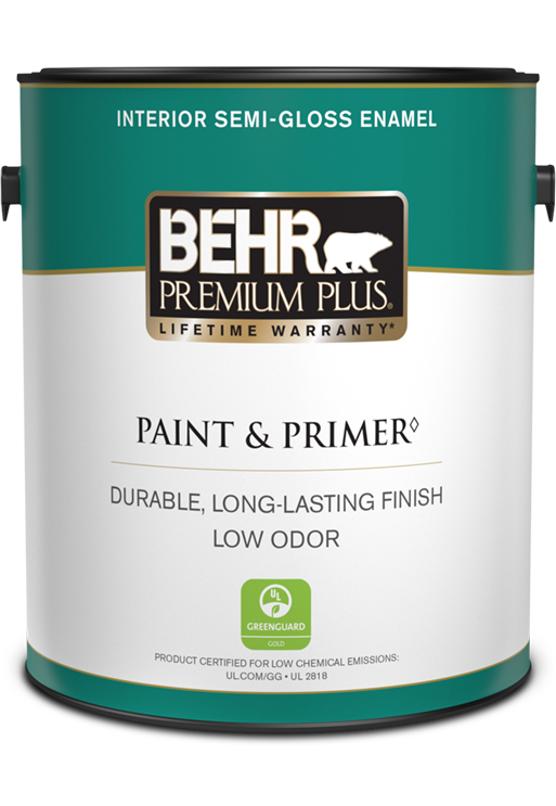 1 gal can of Behr Premium Plus interior paint, semi-gloss