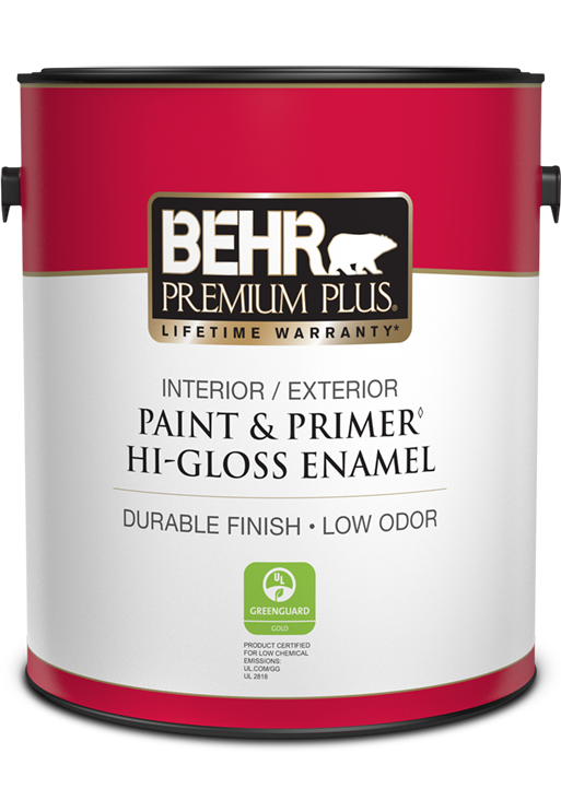 1 gal can of Behr Premium Plus paint, hi-gloss enamel