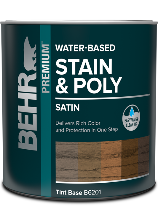 1 quart can of Behr Premium Water Based Stain and Poly in one, interior
