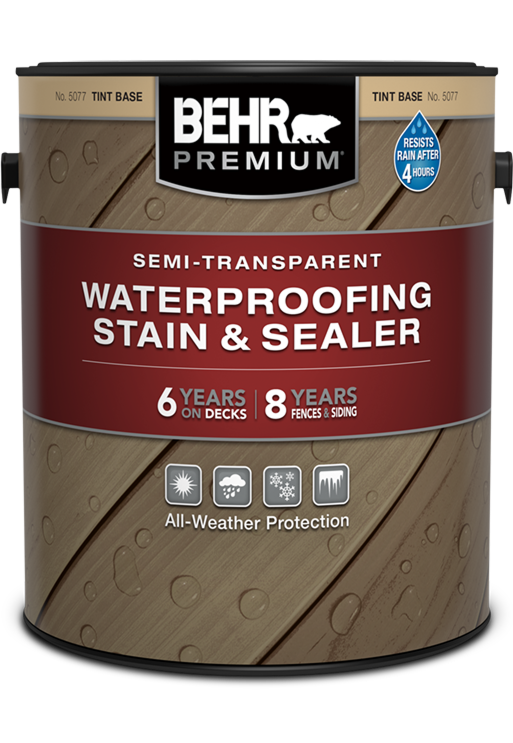 1 gal can of Behr Premium Transparent Waterproofing Wood Finish