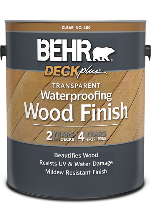 1 gal can of Behr DeckPlus Transparent Waterproofing Wood Finish
