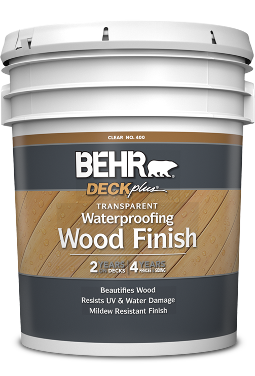 5 gal pail of Behr DeckPlus Transparent Waterproofing Wood Finish