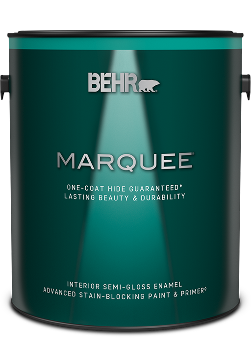 1 gal can of Behr Marquee interior semi-gloss paint.
