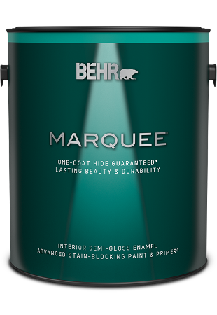 1 gal can of Behr Marquee interior semi-gloss paint.