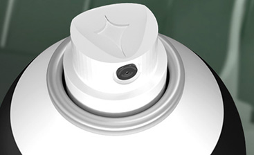 Close up of Behr Premium Spray Paint's comfortable spray actuator